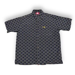 Ecko Unltd Shirt Mens Size L Short Sleeve The Knute  Plaid Button Up Rare